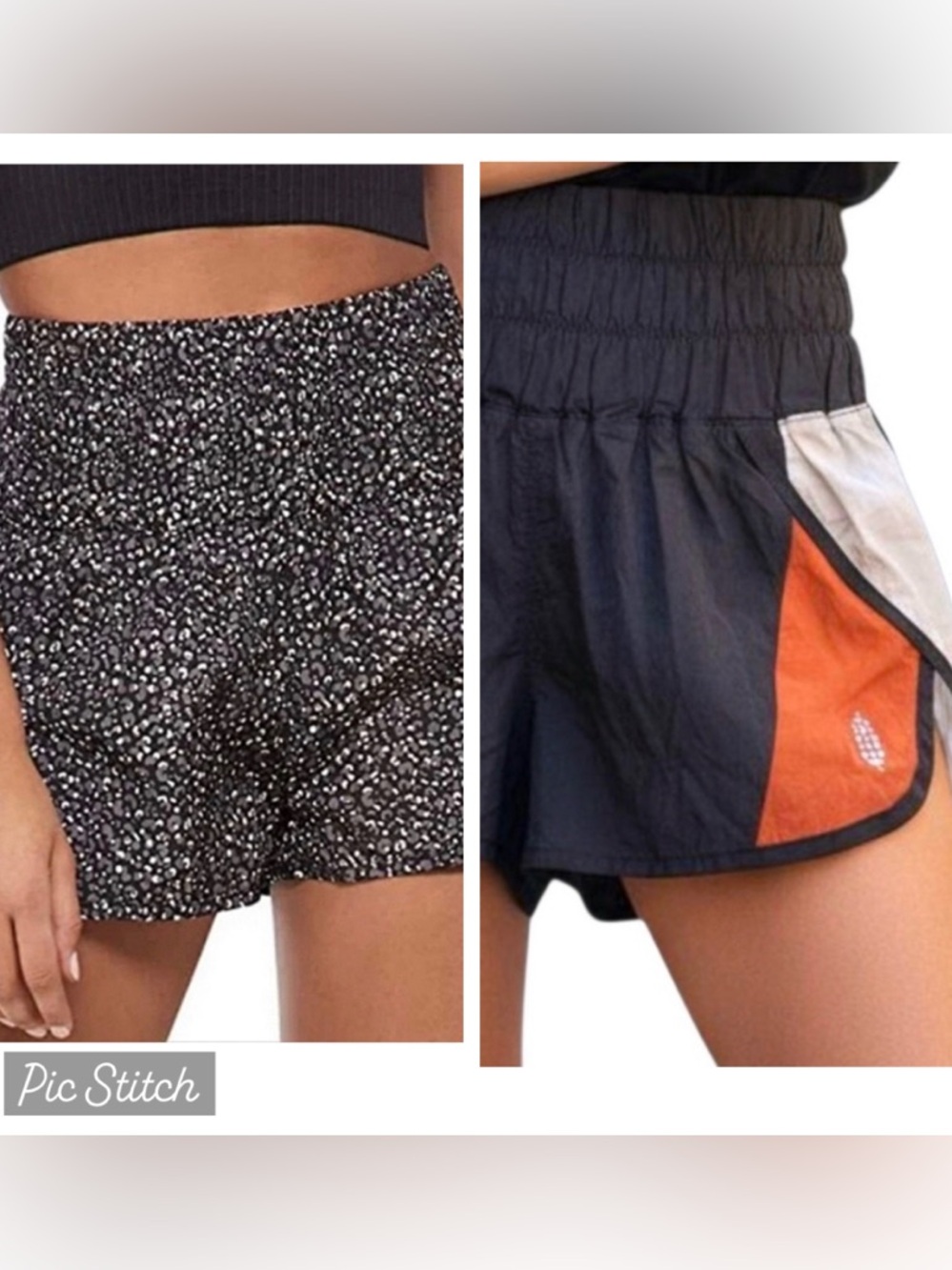 Lot of 2 FP MOVEMENT The Way Home Shorts Sz M Leopard Print & Orange Colorblock
